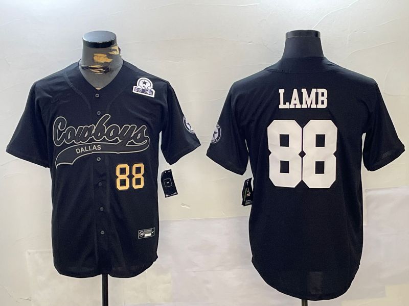 Men Dallas Cowboys #88 Lamb Black Joint Name 2024 Nike Limited NFL Jersey style 5